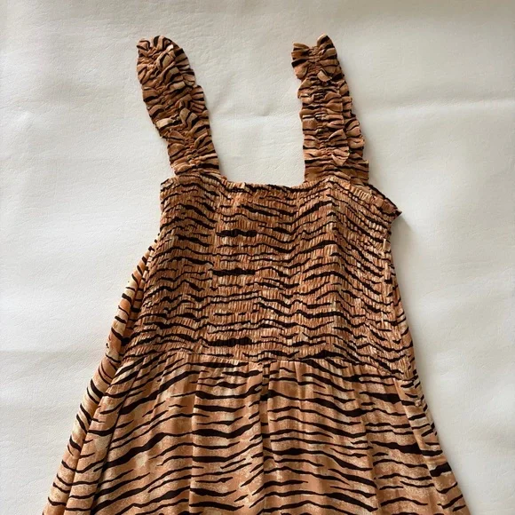 Faithfull The Brand St. Tropez Saint Midi Wilde Animal Print Dress Sz S - Picture 14 of 16
